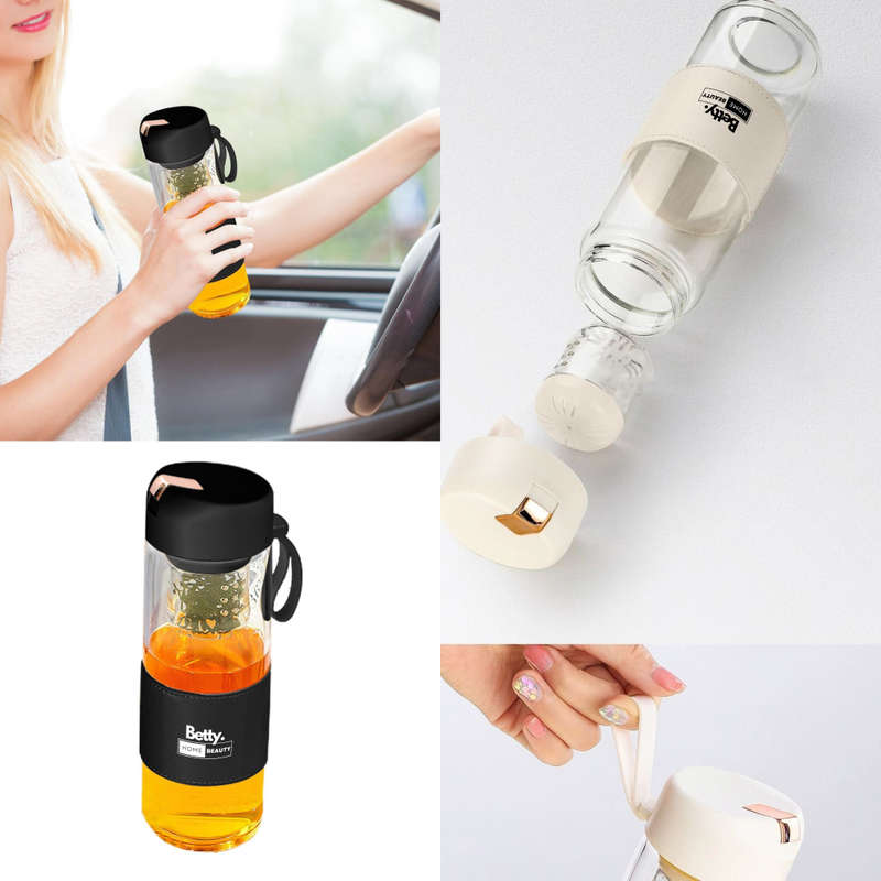 Betty`s Home & Beauty - 450ml Glass Bottle with Magnetic Infuser