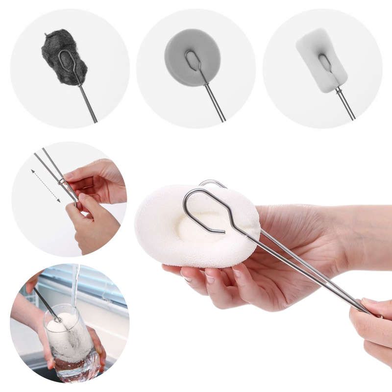 Betty`s Home & Beauty - Sponge Cup Cleaner with Steel Handle
