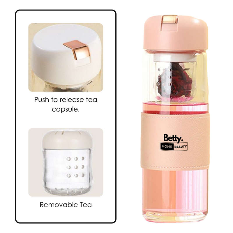 Betty`s Home & Beauty - 450ml Glass Bottle with Magnetic Infuser