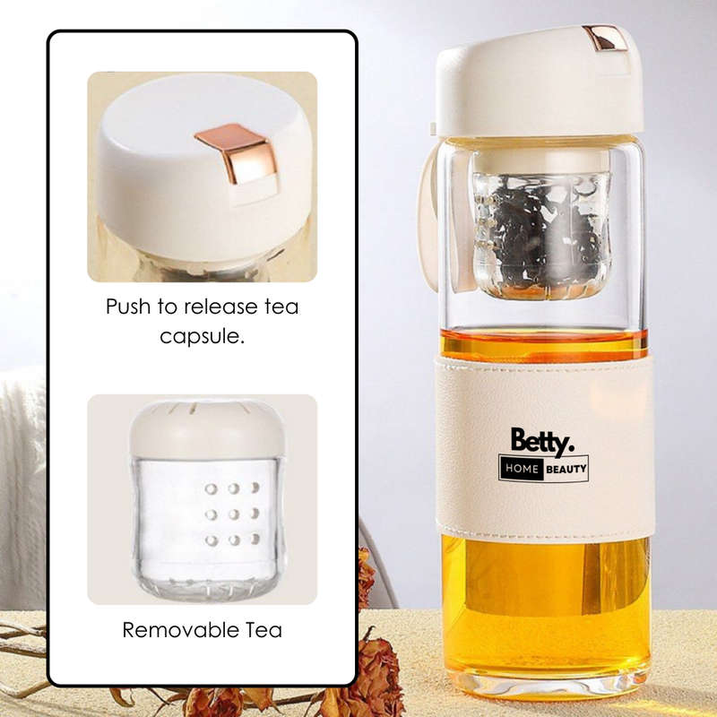 Betty`s Home & Beauty - 450ml Glass Bottle with Magnetic Infuser