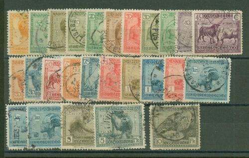 BELGIAN CONGO- 1923 FINE / VERY FINE USED SET TO 10F-DIFFICULT !!