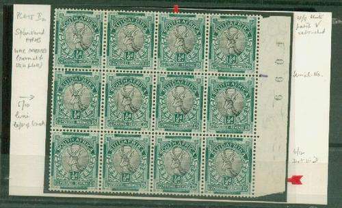 SA-1/2d ROTO BLOCK OF 12 SUPERB ITEM SHOWING A NUMBER OF FLAWS-SEE BELOW