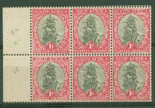 SA-SG 56f VERY FINE MINT BOOKLET PANE OF 6  R420.00+