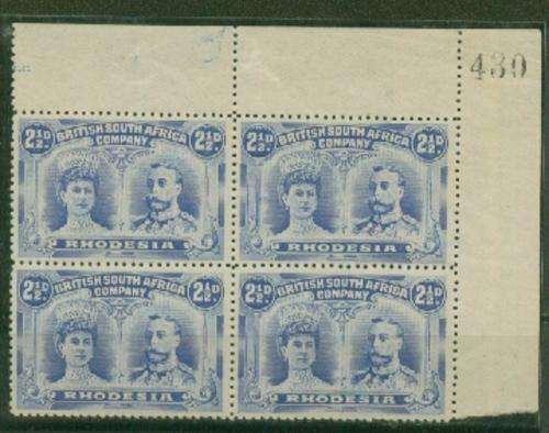 BSAC-VERY SCARCE 2.5d CORNER BLOCK SHEET NUMBER VERY LIGHT HINGE REM. !!