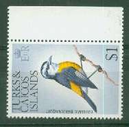 TURKS &CAICOS ISL.1973 BIRDS UMM SCARCE SIDE INVERTED W-MARK !!