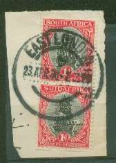 SA- SCARCE BOOKLET PAIR-PERF 13.4X14 SG 31d VFU ON PIECE R1240.00