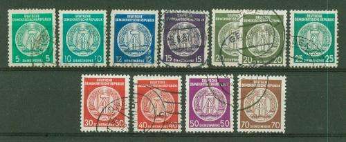 GERMANY-DDR-1954 SET "CROSS PIECE PROJECTING RIGHT"-DIFFICULT LOT-HINGE REM.
