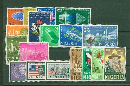 NIGERIA-FIVE VERY FINE MINT SETS -HINGE REM.