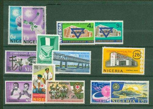 NIGERIA-FIVE VERY FINE MINT SETS -HINGE REM.