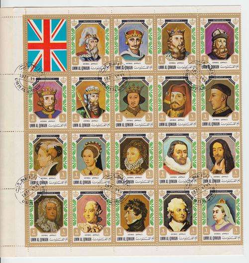 SCARCE FULL SHEET-KINGS AND QUEENS OF ENGLAND-SEE BELOW !!!