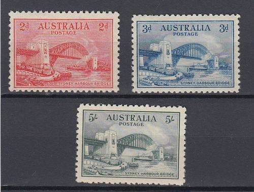 AUSTRALIA-SG141-143-THE VERY SCARCE 5 SHILLING 'BRIDGE'-SEE BELOW R9700.00+