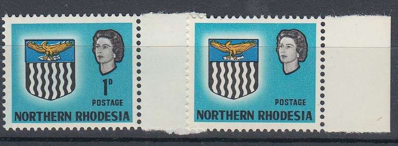 N.RHODESIA-SG 76 AND 76a "MISSING VALUE" + COLOUR SHIFT ON NORMAL-UMM