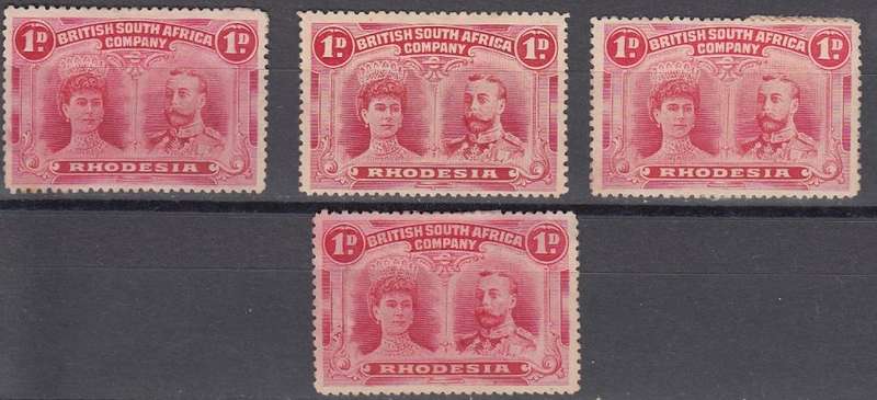 BSAC-DOUBLE HEADS-1d SHADES-SG 124 VERY FINE MINT REST NO GUM