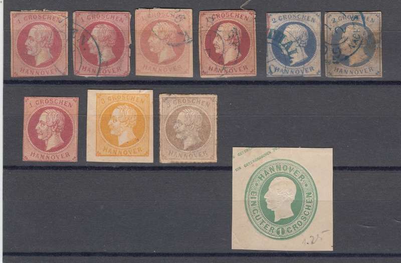 HANOVER-1859 ETC SCARCE LOT FINE MINT/USED-SG 28 FULL GUM HINGE REM. 385 POUNDS +