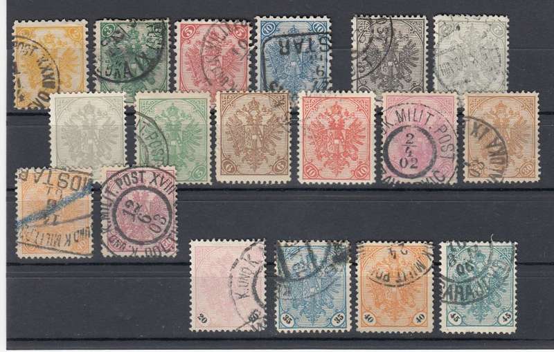 BOSNIA & HERZ.1879/1901 VERY FINE USED LOT-HINGE REM.  R875.00