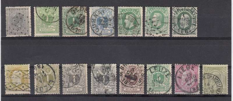BELGIUM-DIFFICULT LOT WITH MICHEL LISTED SHADES VERY FINE USED-MIN.CAT. R525.00