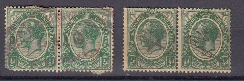 UNION-1/2d PAIRS ONE LOOKS LIKE THE RARE " MOSSY GREEN " ??? SACC 2e  R6000.00