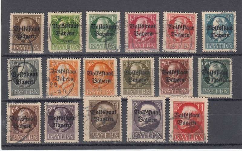 BAVARIA-DIFFICULT LOT TO 3 MARKS VERY FINE USED-HINGE REM.  54 POUNDS