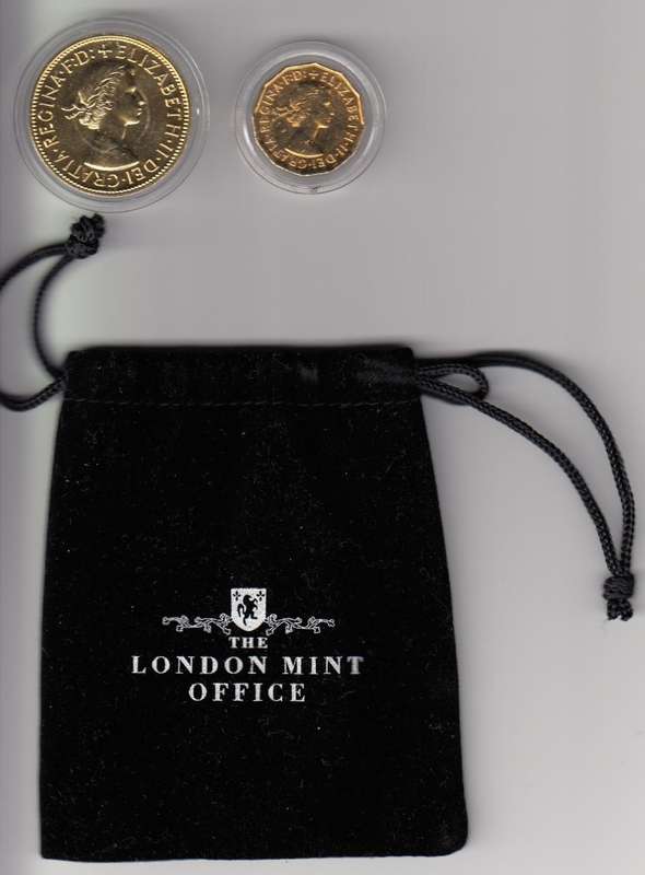 TWO LOVELY GOLD COATED PROOF COINS-1967 ISSUED BY THE LONDON MINT OFFICE-SEE BELOW