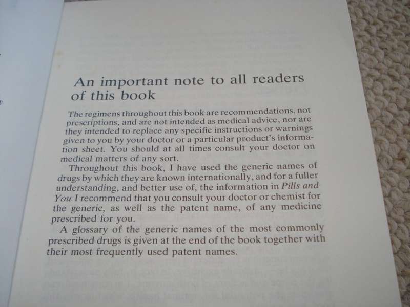 " PILLS AND YOU " SIGNED BY THE AUTHOR OF THE VITAMIN BIBLE-SEE BELOW