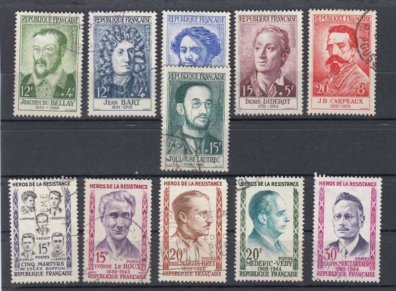 FRANCE-TWO VERY FINE USED SETS                                     NB SOME LOTS CLOSE BEFORE 2PM !!!