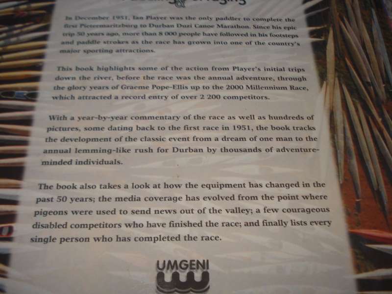 " PADDLING & PORTAGING -50 YEARS OF THE DUZI CANOE MARATHON " SIGNED BY STEVE CAMP