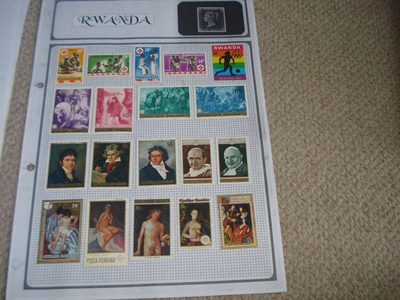 RWANDA-COLLECTION ON 4 ALBUM PAGES-NICE THEMATICS !!