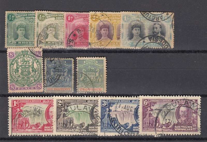 RHODESIA`S-INCLUDING SILVER JUBILEE SET FINE USED    R1200.00 +