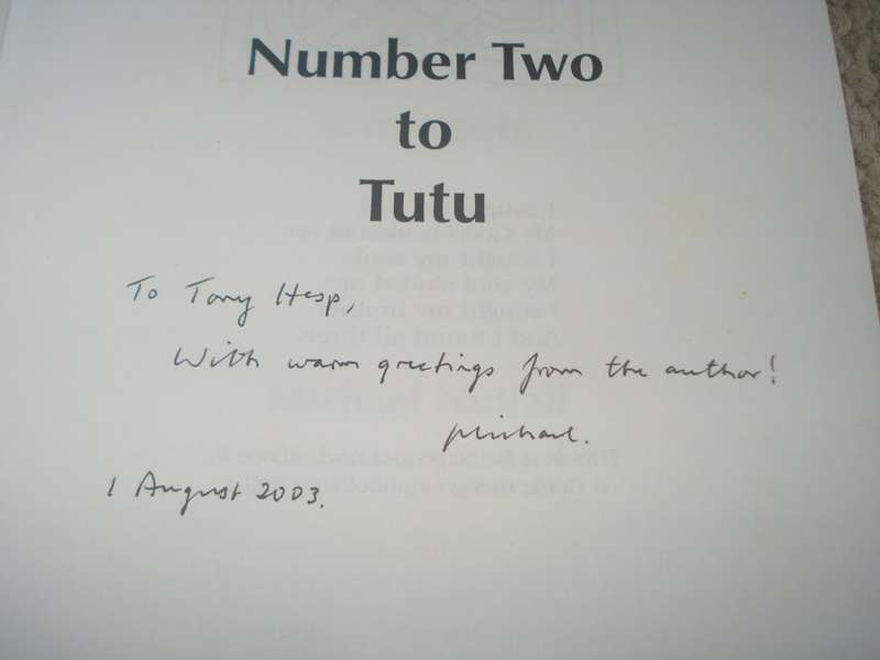 NUMBER TWO TO TUTU-A MEMOIR-SIGNED BY MICHAEL NUTTALL-FORWARD BY TUTU