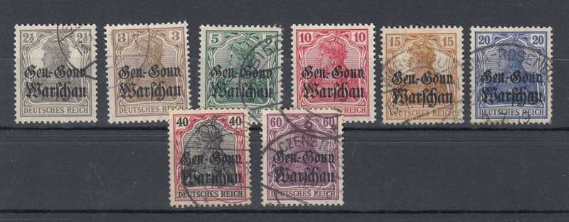 GERMAN OCCP.POLAND-1916 VERY FINE USED SG10 VFM-HINGE REM.   27 POUNDS