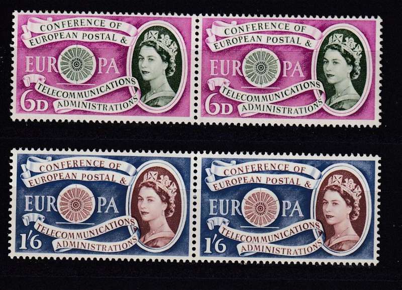 GB-EUROPA SET AS VERY FINE MINT PAIRS-HINGE REM.   13 POUNDS
