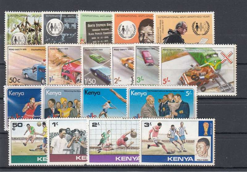 KENYA-MOSTLY FINE UNMOUNTED MINT-ROAD SAFETY ODD TONING