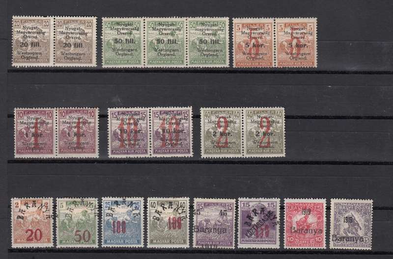 HUNGARY-SCARCE WESTERN TERR.ISSUES MINT PAIRS ETC-NOT SEEN BEFORE !!!