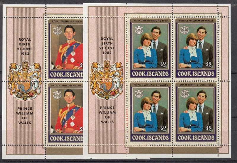LADY DI-COOK ISL TWO SCARCE SHEETS -SUPERB UNMOUNTED MINT