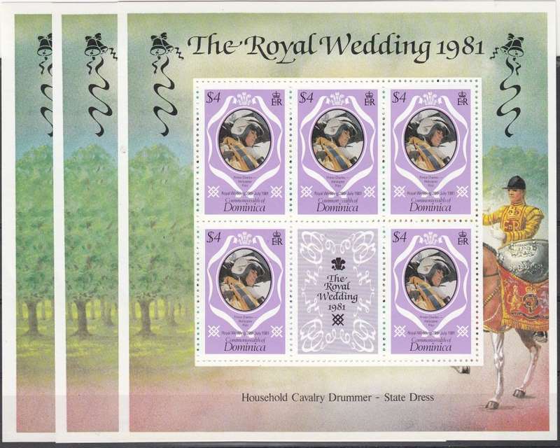 LADY DI-DOMINICA SCARCE SET AS FULL SHEETS -SUPERB UNMOUNTED MINT
