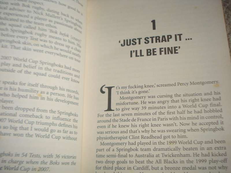 " MONTY " SCARCE BOOK SIGNED BY RUGBY LEGEND PERCY MONTGOMERY