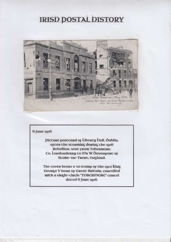 IRELAND-POSTAL HISTORY   SCARCE 1916 IRISH REBELLION CARD TO ENGLAND