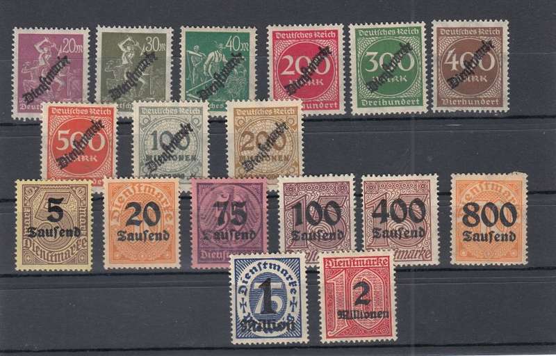 GERMANY-REICH DIFFICULT OFFICIALS ETC MOSTLY FINE MINT-HINGE REM.
