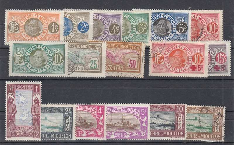 ST.PIERRE & MIQELON-VERY FINE MINT/USED LOT-HINGE REM.