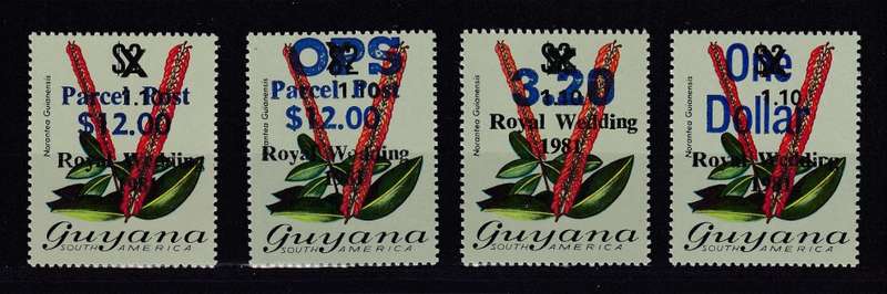 LADY DI- VERY SCARCE GUYANA OVERPRINTS    POST OFFICE FRESH
