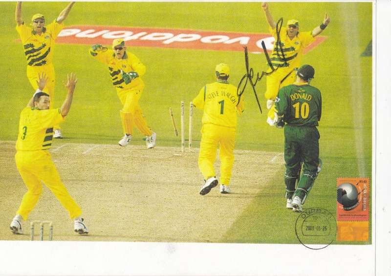 SCARCE GENUINE SIGNATURE-A4 SIZE POSTER SHANE WARNE !!!  READ BELOW