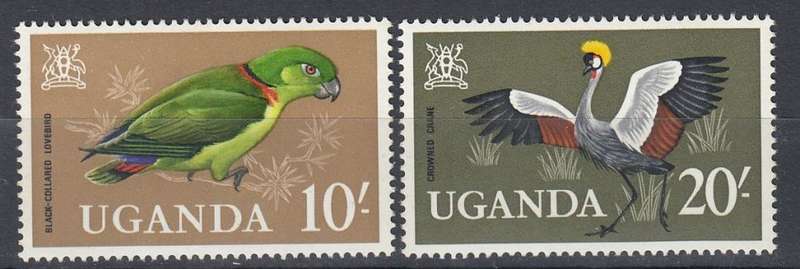 UGANDA-BIRDS  TOP VALUES SUPERB UNMOUNTED MINT   29 POUNDS