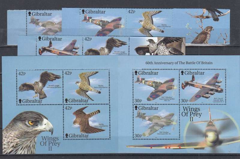 GIBRALTAR-BIRDS ETC STUNNING LOT M/SHEET + SET-TENANT STRIPS  24 POUNDS ++