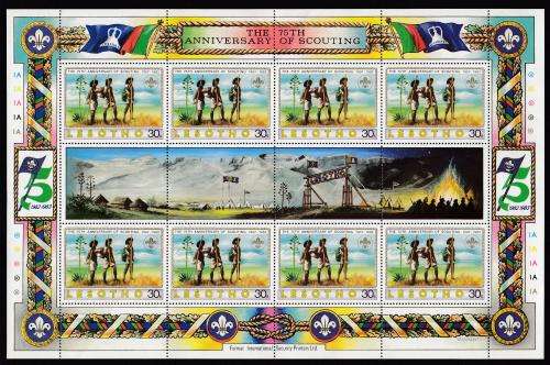 LESOTHO-VERY SCARCE SCOUTS SET AS FIVE FULL SHEETS !!!  VERY USUSUAL !!-READ BELOW