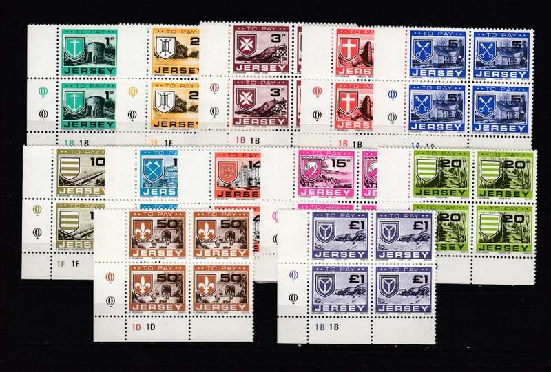 JERSEY-VERY SCARCE POSTAGE DUE SET TO POUND AS CONTROLS !!SUPERB POST OFFICE FRESH !!!
