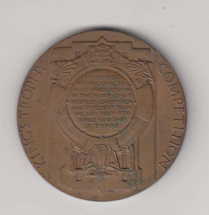 A SCARCE HEAVY 65.07g   51mm     BRONZE MEDALLION    " KINGS TROPHY COMPETITION "