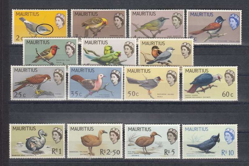 MAURITIUS-BIRDS SUPERB UMM  2c SHOWS CLEAR ' DOUBLING OF BIRD ' !!!!!  72 POUNDS ++++