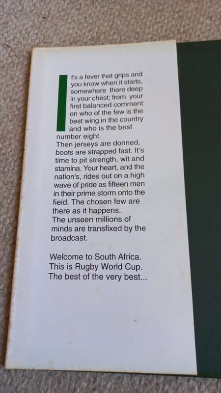 THE BOOK !!! THE STORY OF THE RUGBY WORLD CUP S.A. 1995 !!!! SIGNED COPY SEE BELOW