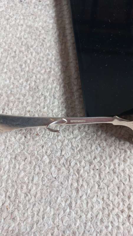 BEAUTIFUL SILVER GRAVY SPOON WITH HOOK-HALLMARKED AND " 830s "- 60 grams