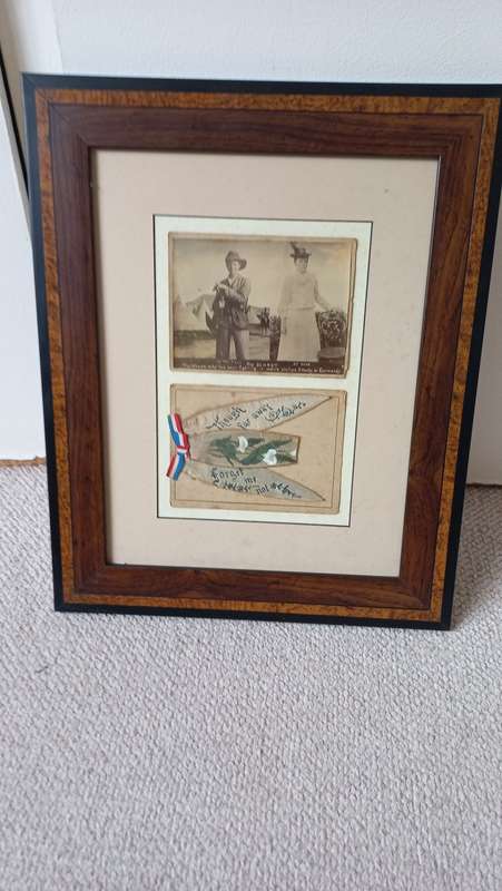 LOVELY GIFT FOR CHRISTMAS-AFRICANA VERY OLD FRAMED PHOTO AND RIBBON-SEE BELOW